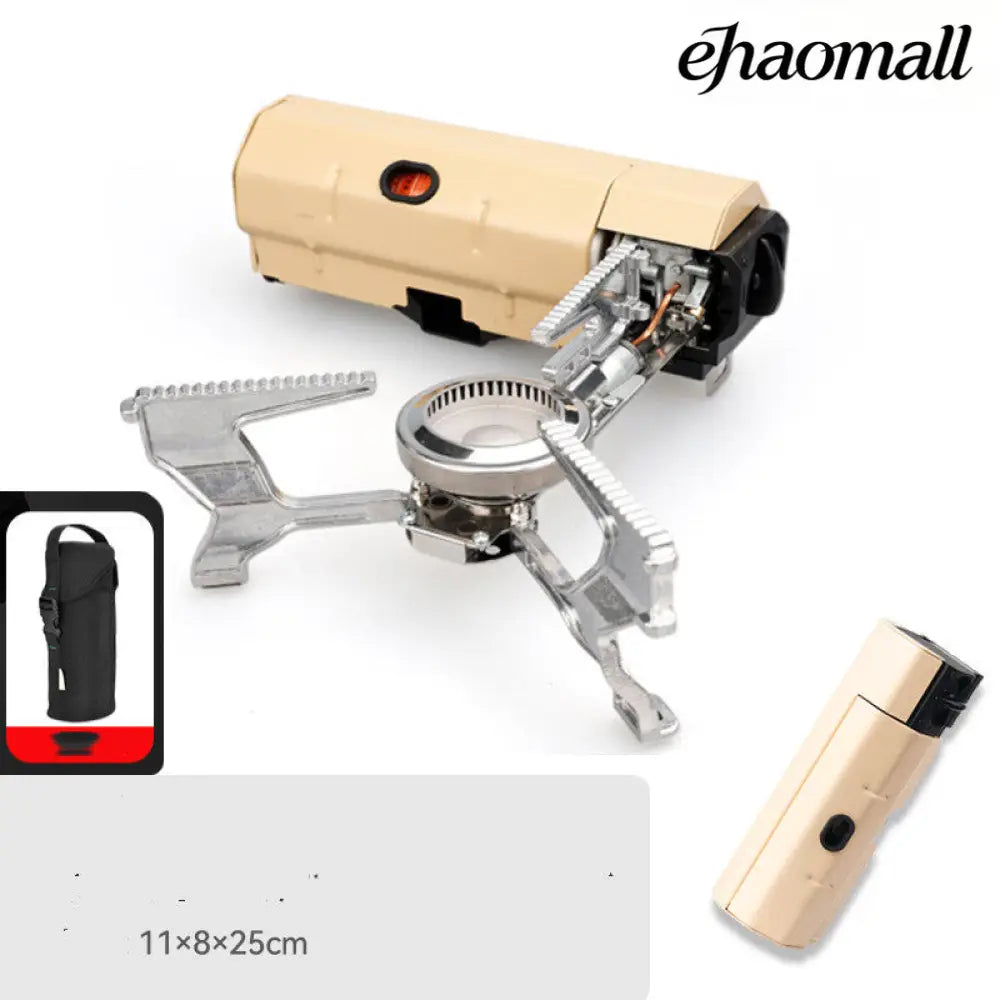 Portable Camping Gas Stove - Cooker & Grill Burner - Khaki With Buggy Bag - Portable Camping Gas Stove